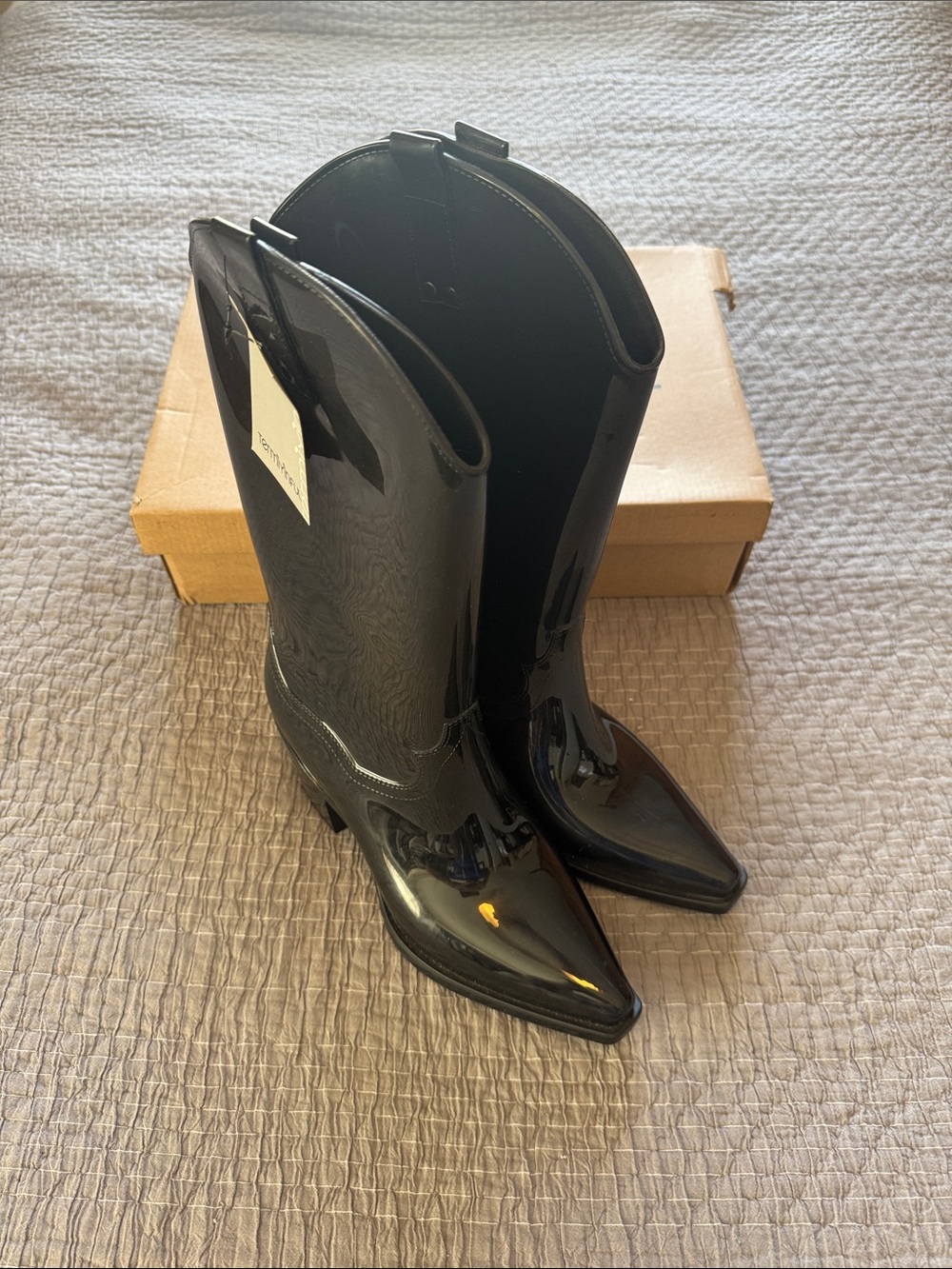 Black Heeled Rain Work Boots